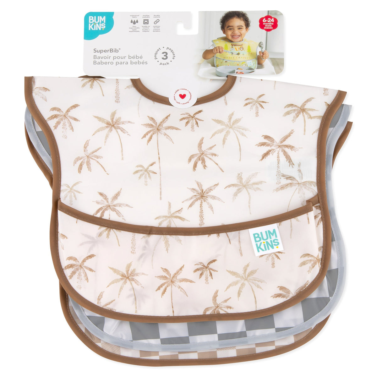 SuperBib® 3 Pack: Palms + Check | Bumkins