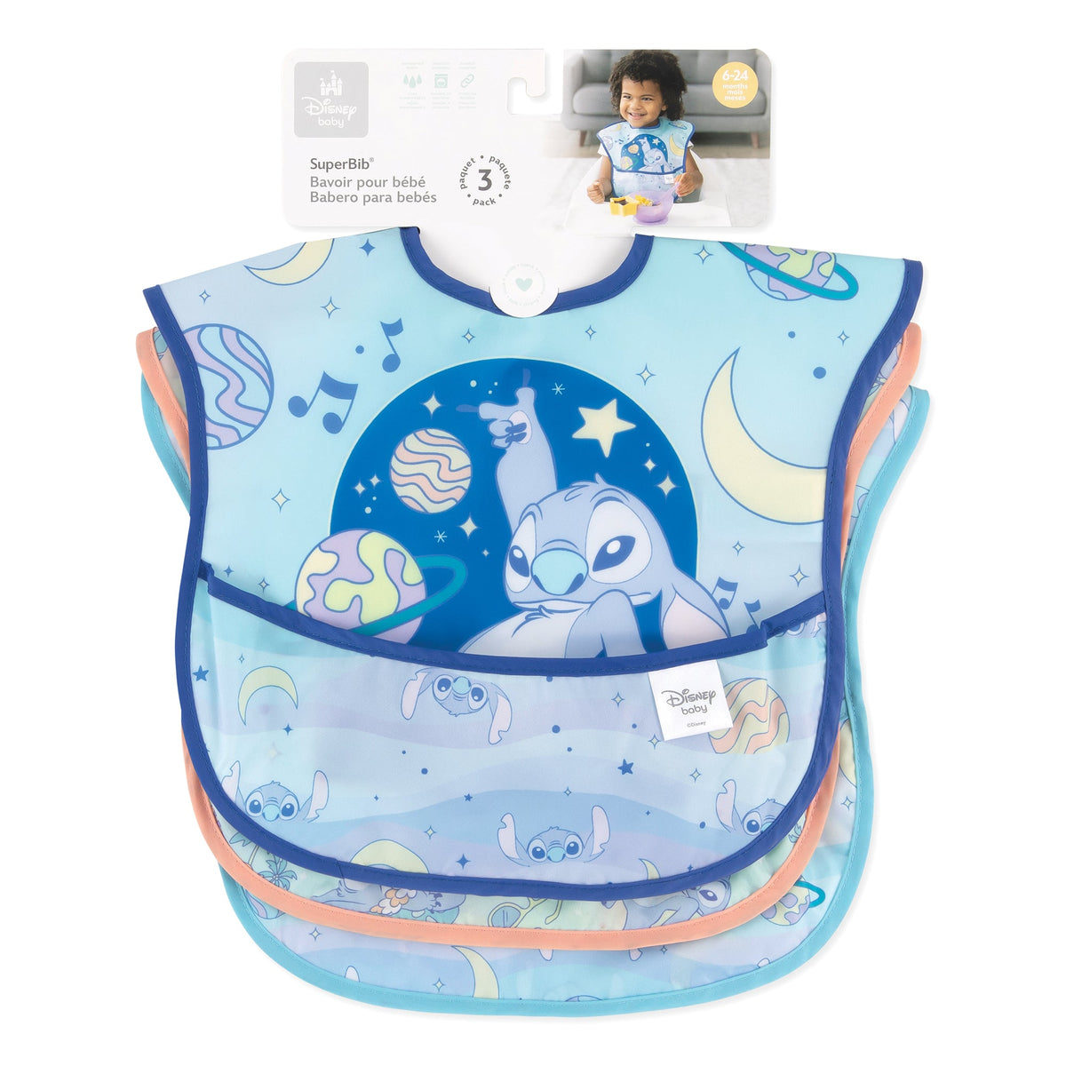 SuperBib® 3 Pack: Stitch Star-ring Up Trouble | Bumkins