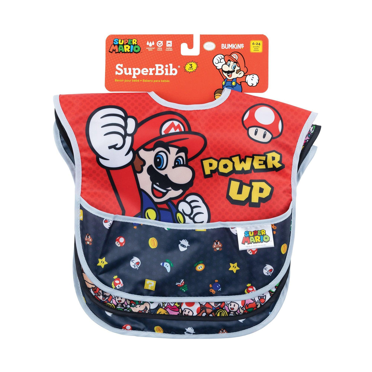 Fun Super Mario Baby & Toddler Self-Feeding Bibs | Bumkins