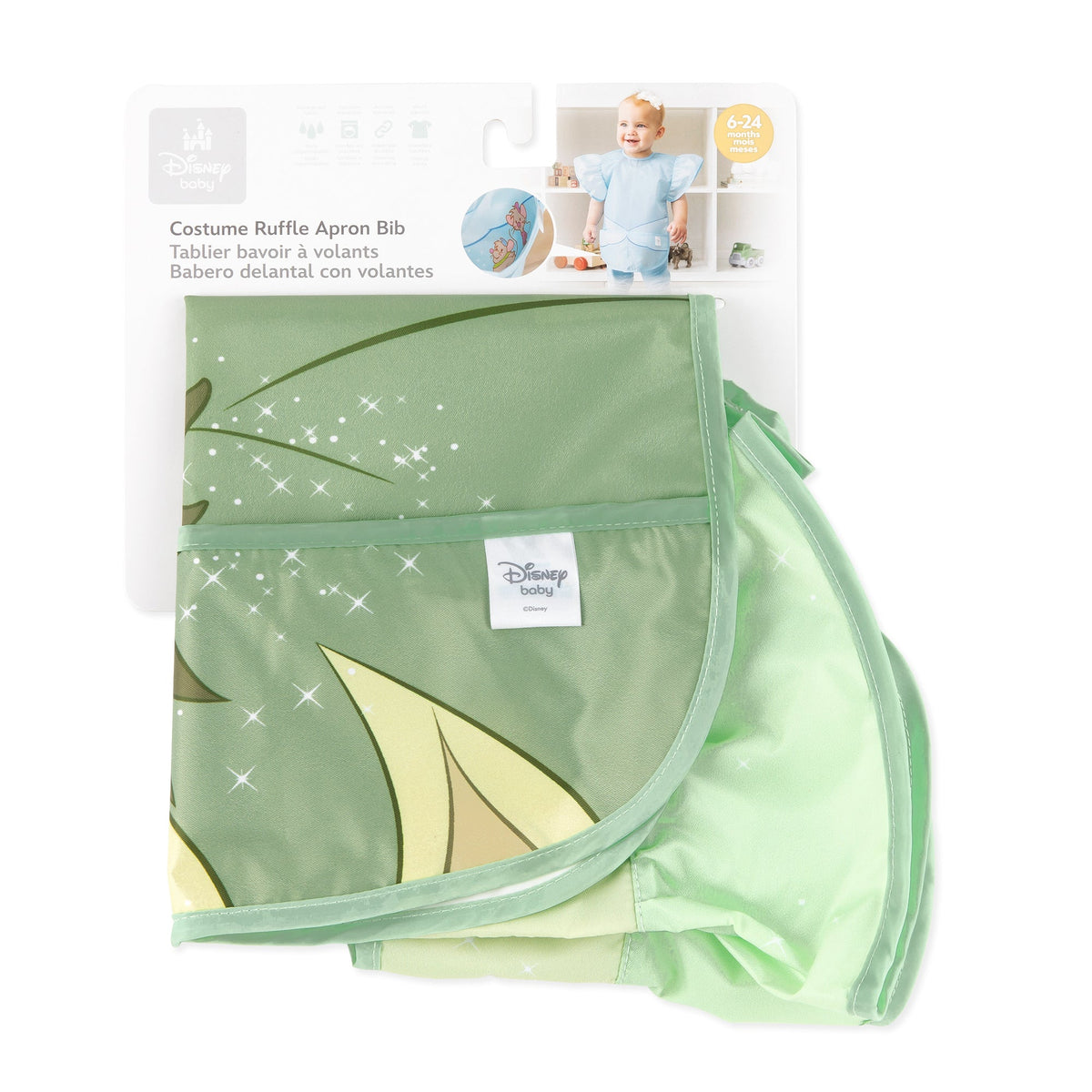 Disney Princess Tiana Apron Bib, Ruffled, Waterproof | Bumkins