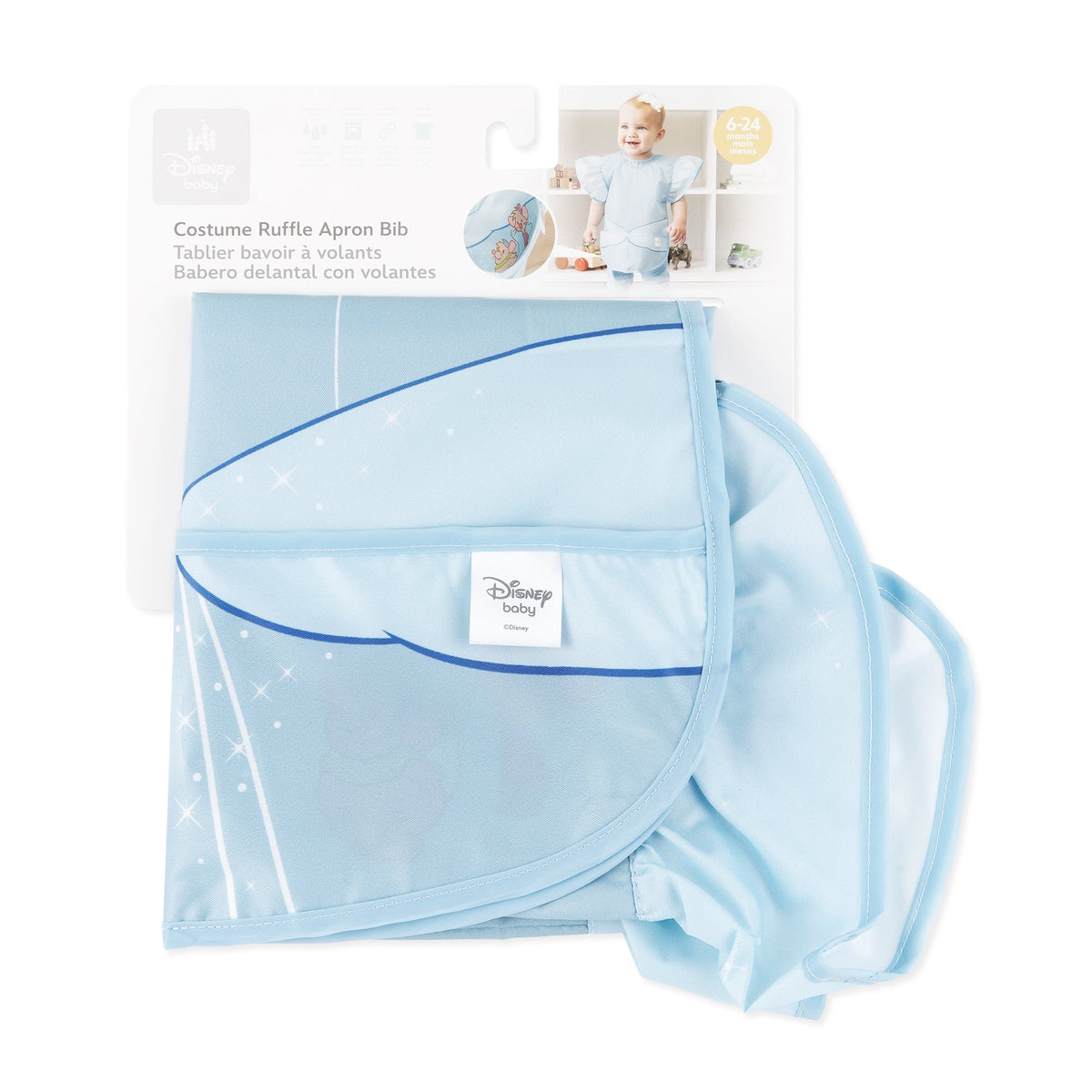 Disney Princess Cinderella Ruffle Apron Bib, Waterproof | Bumkins