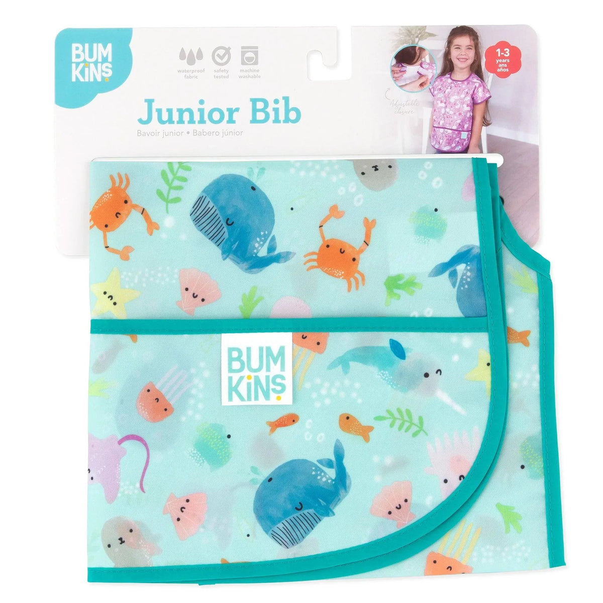Ocean Themed Feeding Bib For Toddlers 1-3 yrs | Bumkins