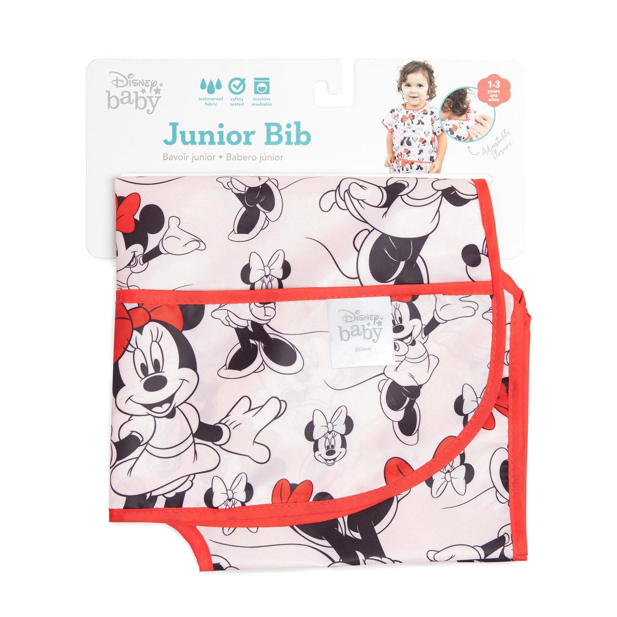 Minnie Mouse Short Sleeve Junior Bib for Baby & Toddler Ages 1-3 Baby | Bumkins