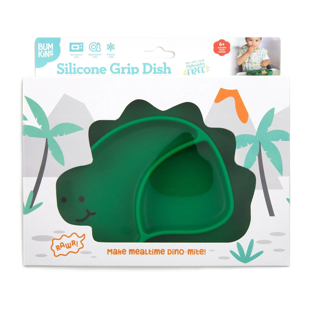 Silicone Suction Plate for Baby & Toddler - Dinosaur Baby | Bumkins