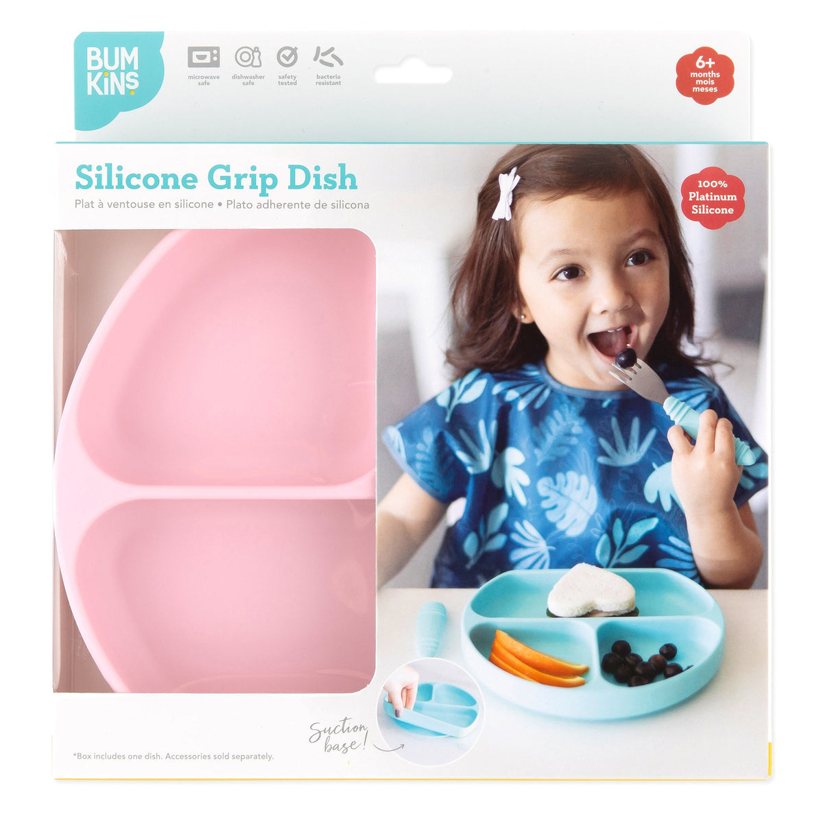 Silicone Suction Plate for Baby & Toddler - Pink Baby | Bumkins