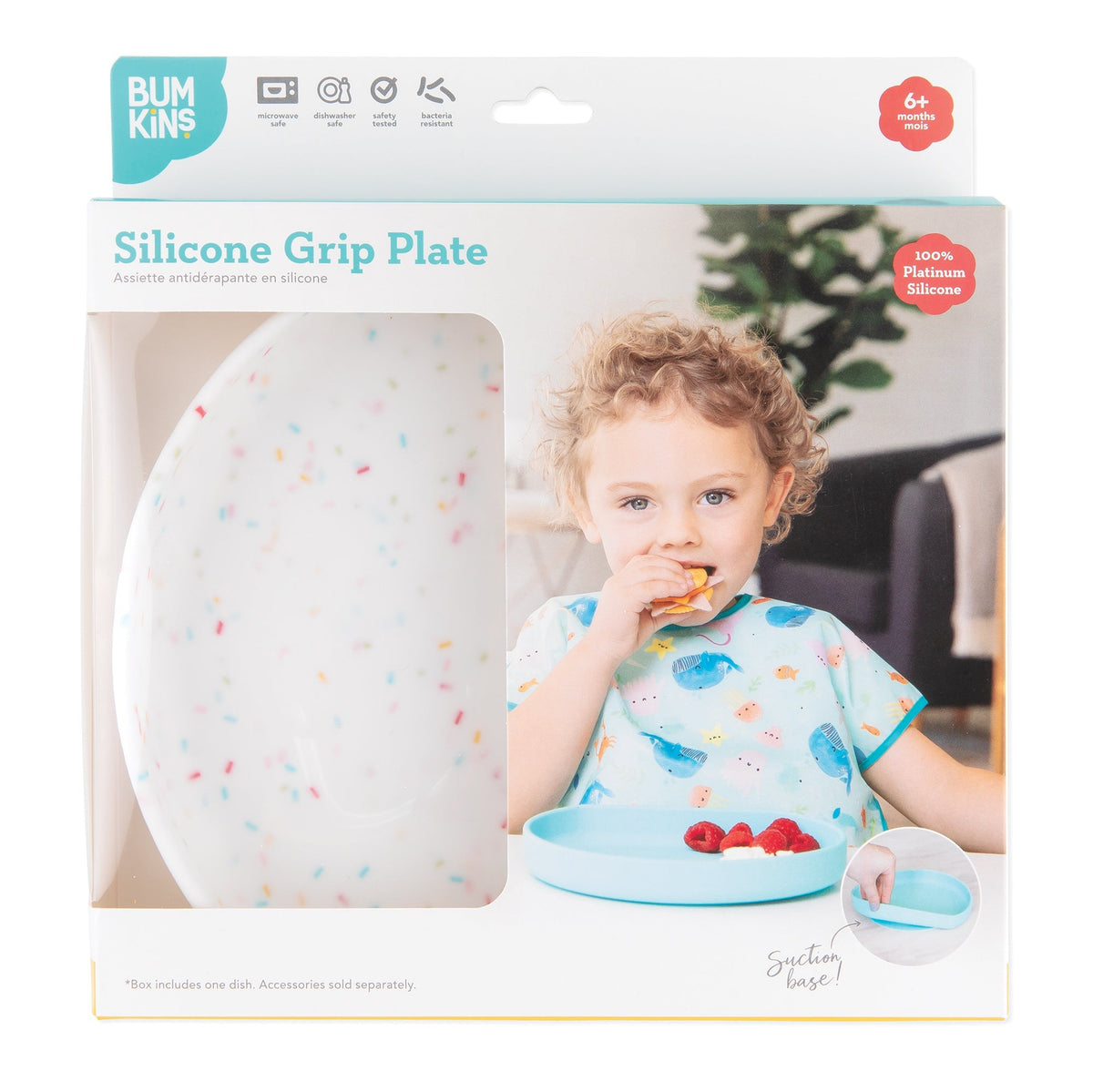 Vanilla Sprinkle Silicone Plate with Suction & Deep Walls | Bumkins