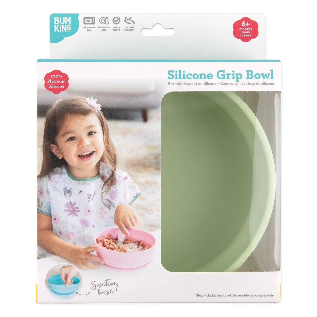 Silicone Suction Bowl w/ Sloped Bottom For Easy Scooping | Bumkins
