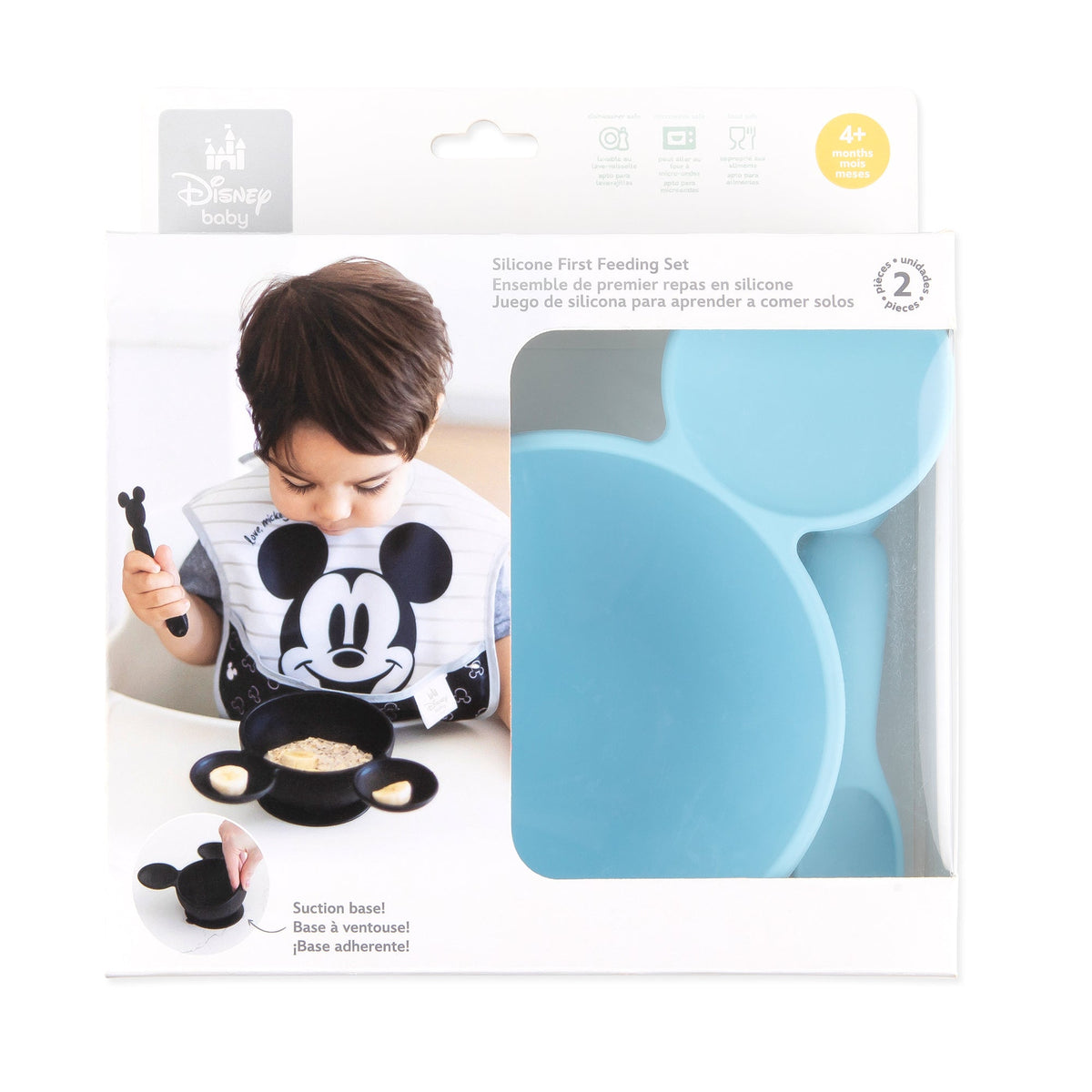 Mickey Mouse Light Blue Silicone First Feeding Set | Bumkins