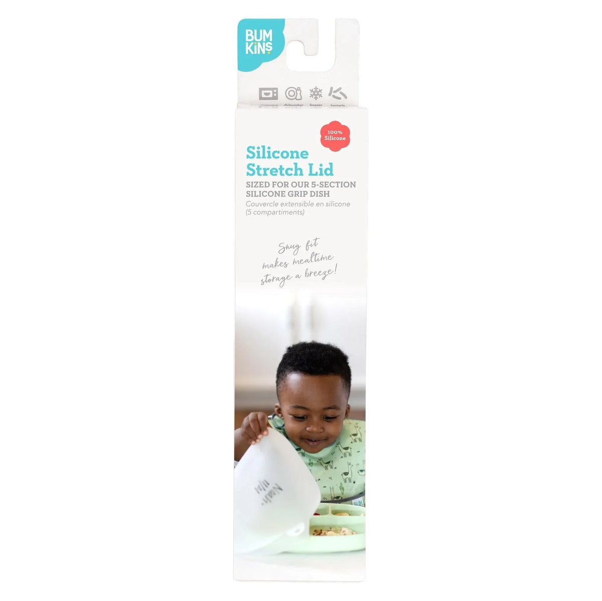 Clear Silicone Stretch Lids for Divided Toddler Plates | Bumkins