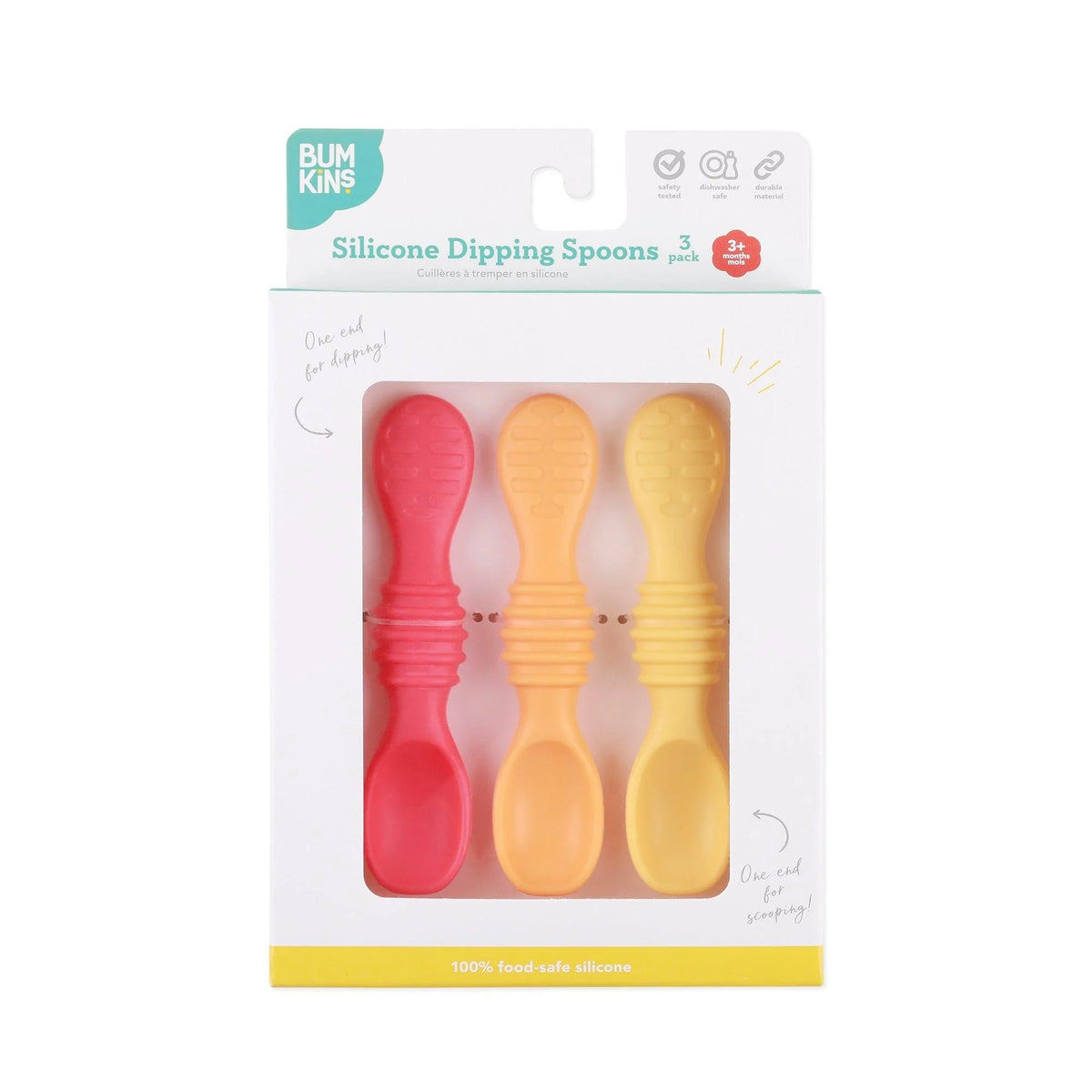2-in-1 Silicone Baby Feeding Spoon Trio in Tutti Frutti | Bumkins