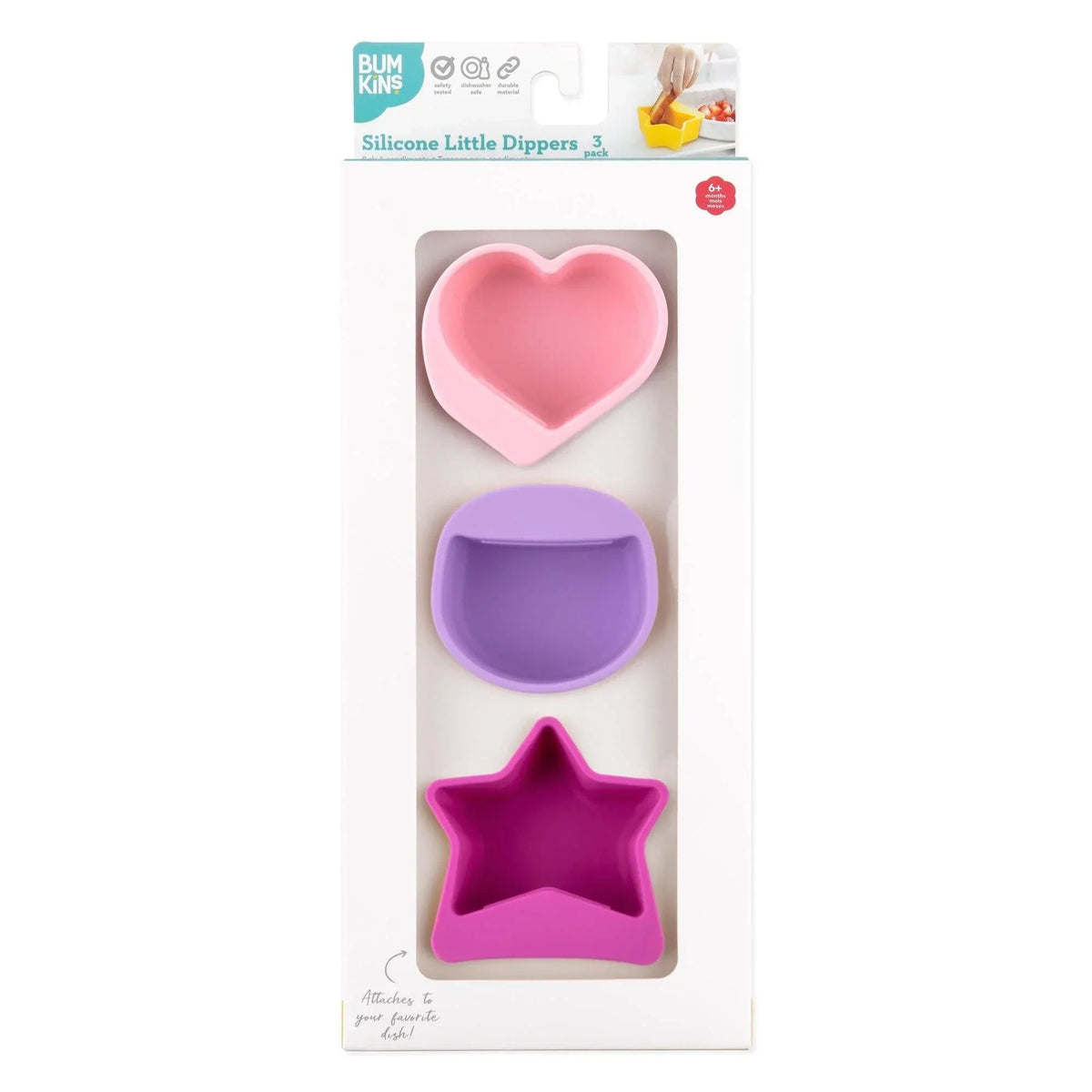 3 Pk Attachable Silicone Condiments Cups For Dipping Sauces | Bumkins