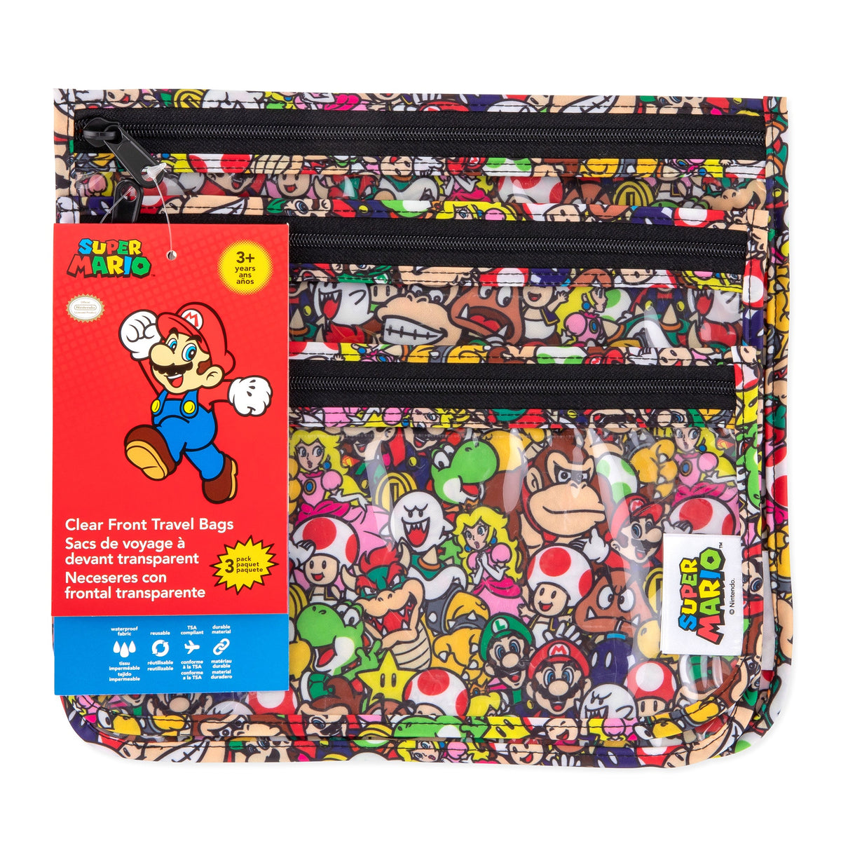 Clear Travel Bags Ft. Super Mario Game Characters | Bumkins