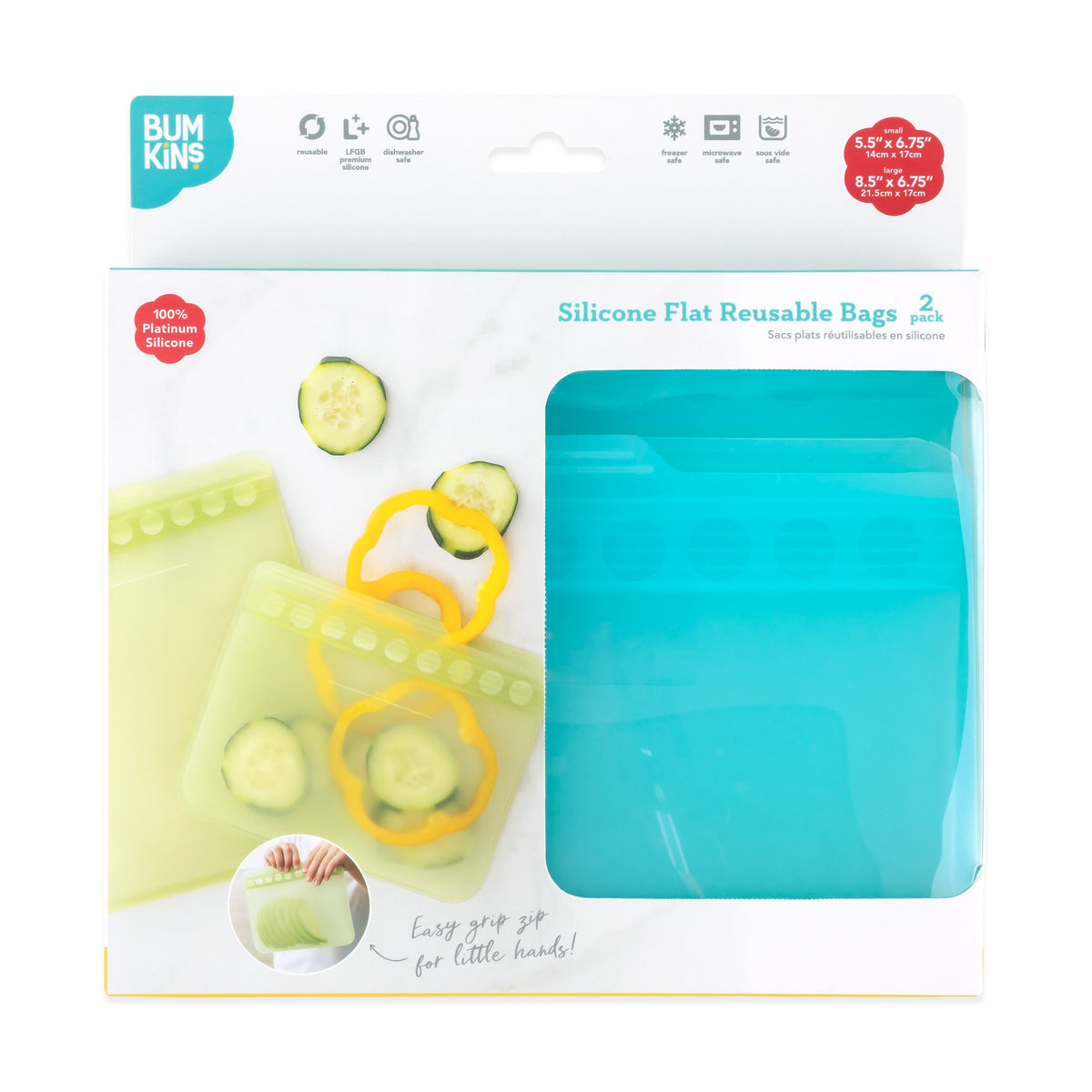 Silicone Flat Reusable Bags: Store, Freeze & Pack with Ease | Bumkins