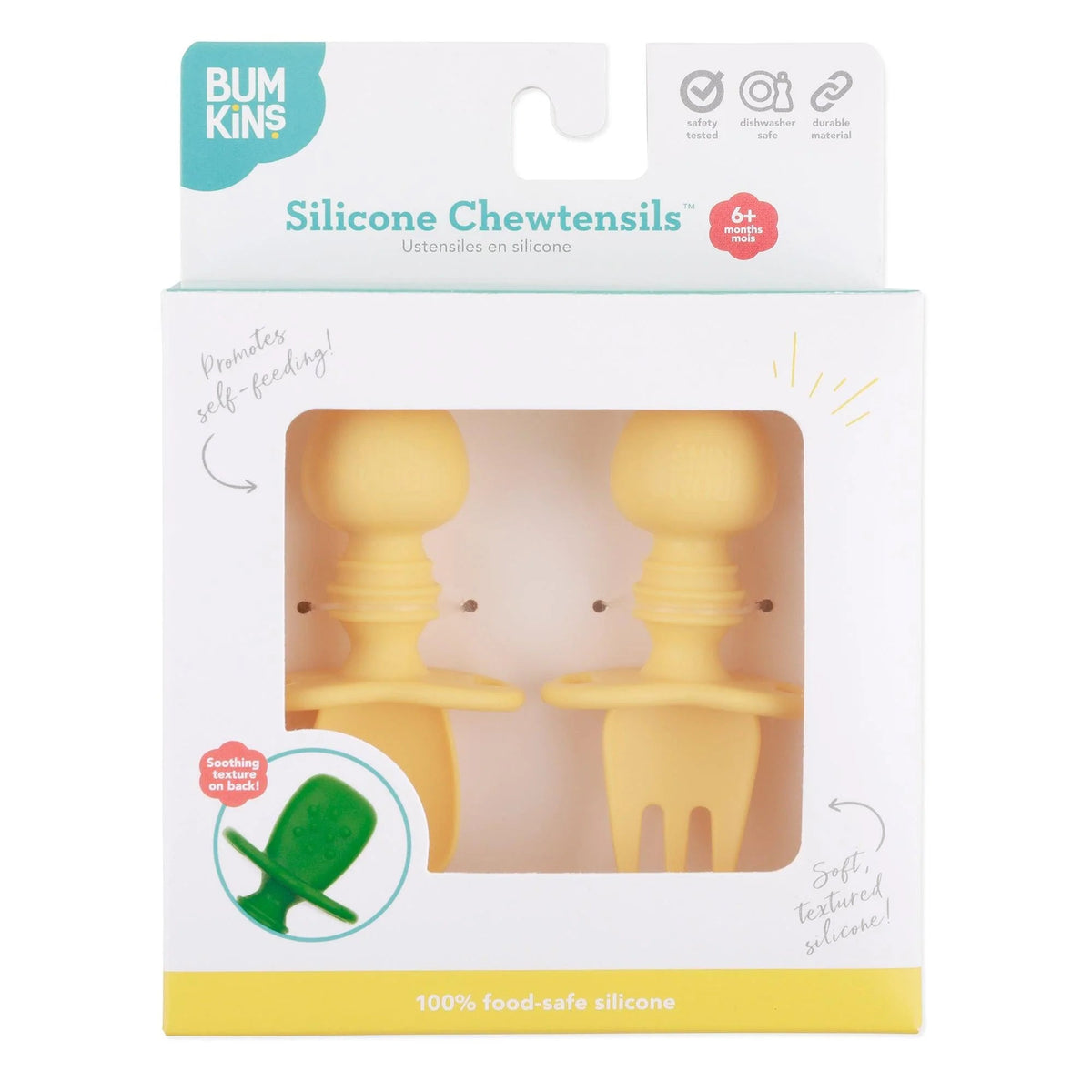 Silicone Baby Spoon & Fork Chewtensils in Pineapple | Bumkins