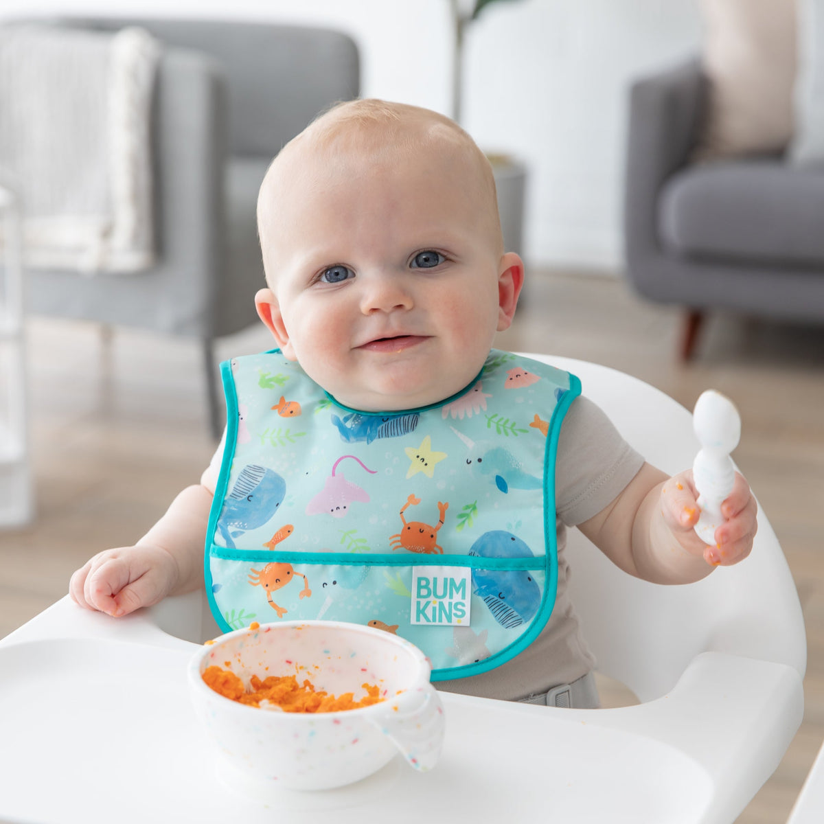 Cute Sea Animals Starter Bib Set for Babies 6-24 mos | Bumkins