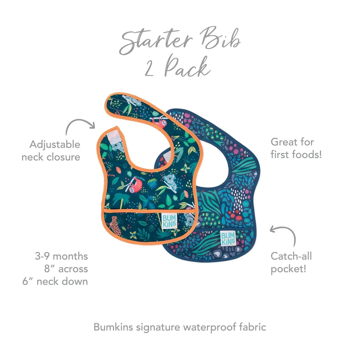 Starter Bib for Babies 6 to 24 months - Jungle + Animal Baby | Bumkins