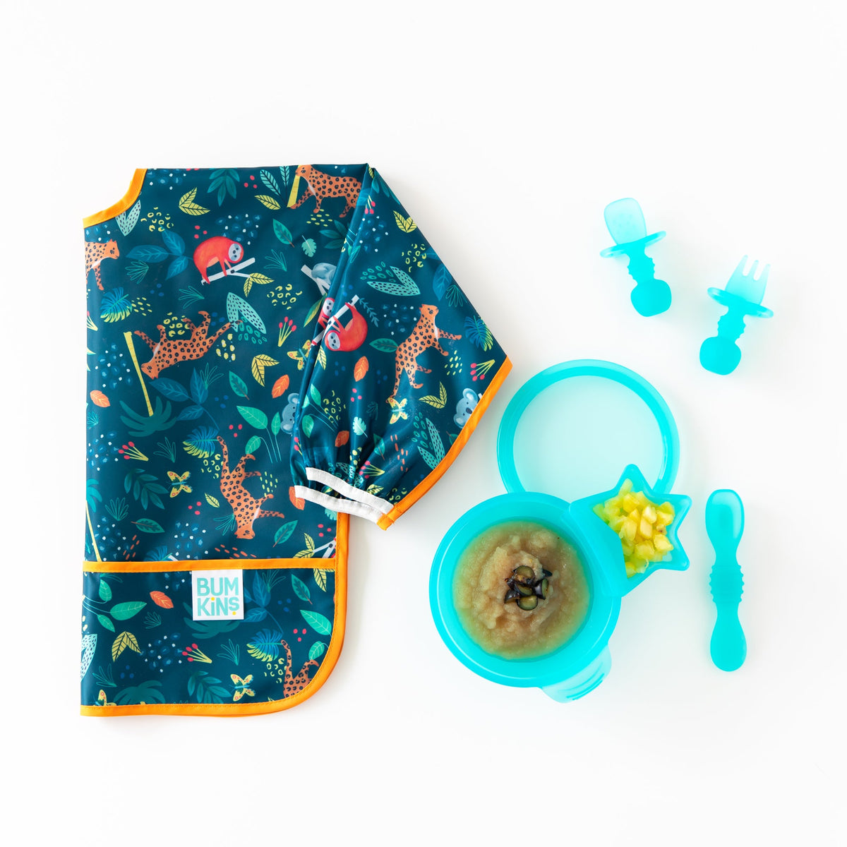 Sleeved Bib 2 Pack: Jungle and Animal Print | Bumkins