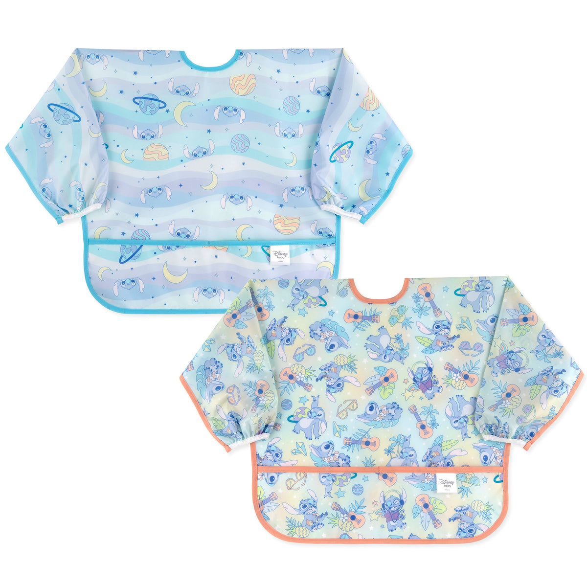 Sleeved Bib 2 Pack: Stitch Star-ring Up Trouble | Bumkins