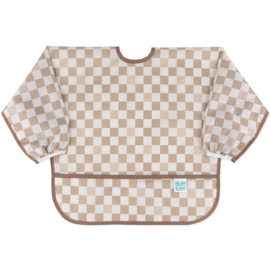 Sleeved Bib: Sand Check | Bumkins