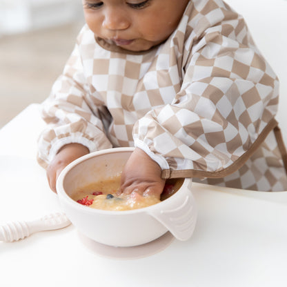 Sleeved Bib: Sand Check | Bumkins