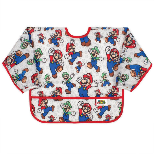 Nintendo Sleeved Bib for Baby & Toddler 6 to 24 months – Mario Baby | Bumkins