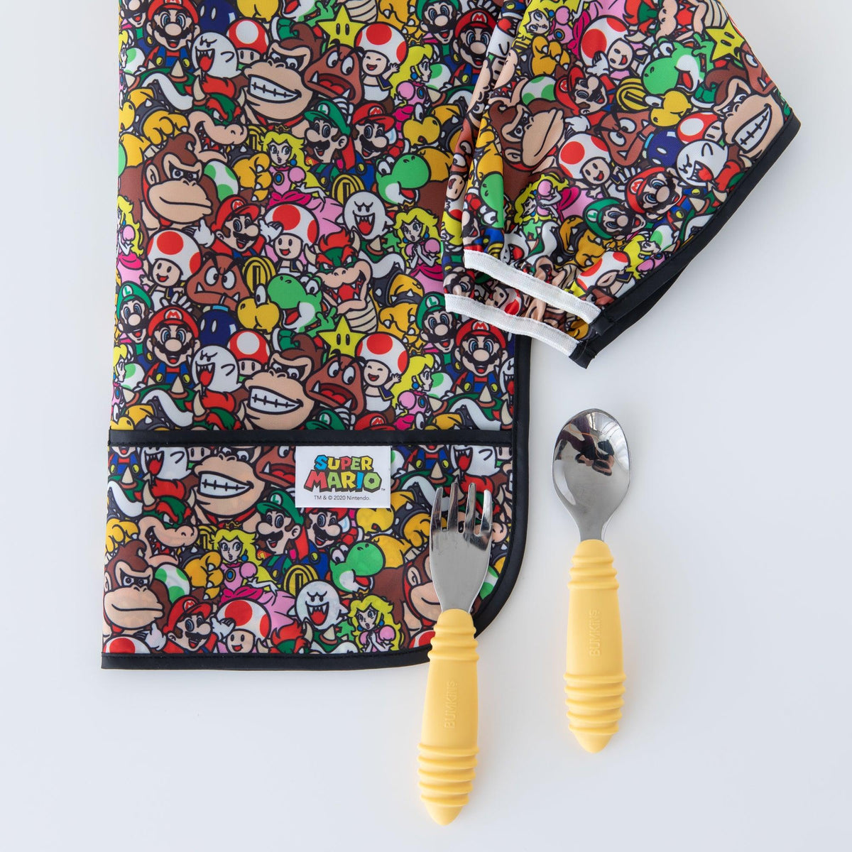 Super Mario Mashup Sleeved Bib For Growing Gamers 3-5 yrs | Bumkins