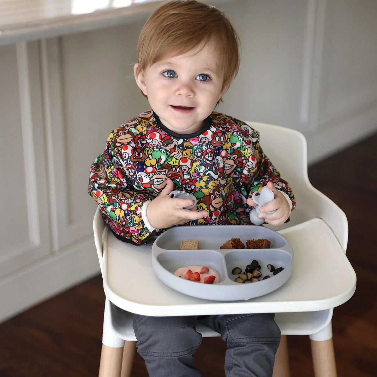 Super Mario Mashup Sleeved Bib For Growing Gamers 3-5 yrs | Bumkins