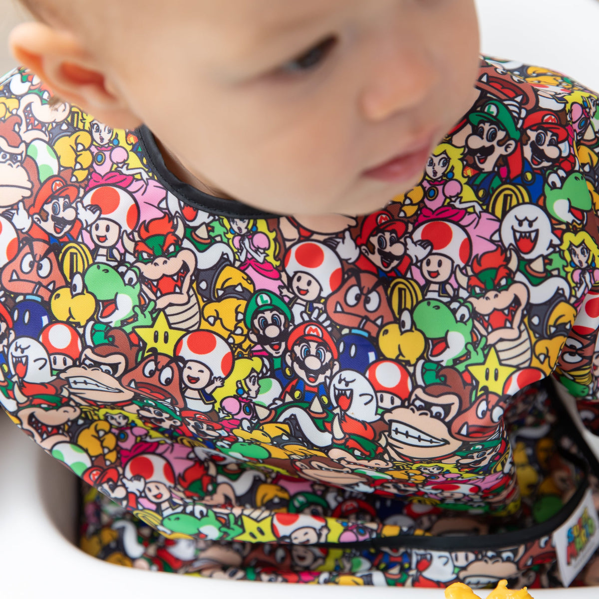 Super Mario Mashup Sleeved Bib For Growing Gamers 3-5 yrs | Bumkins