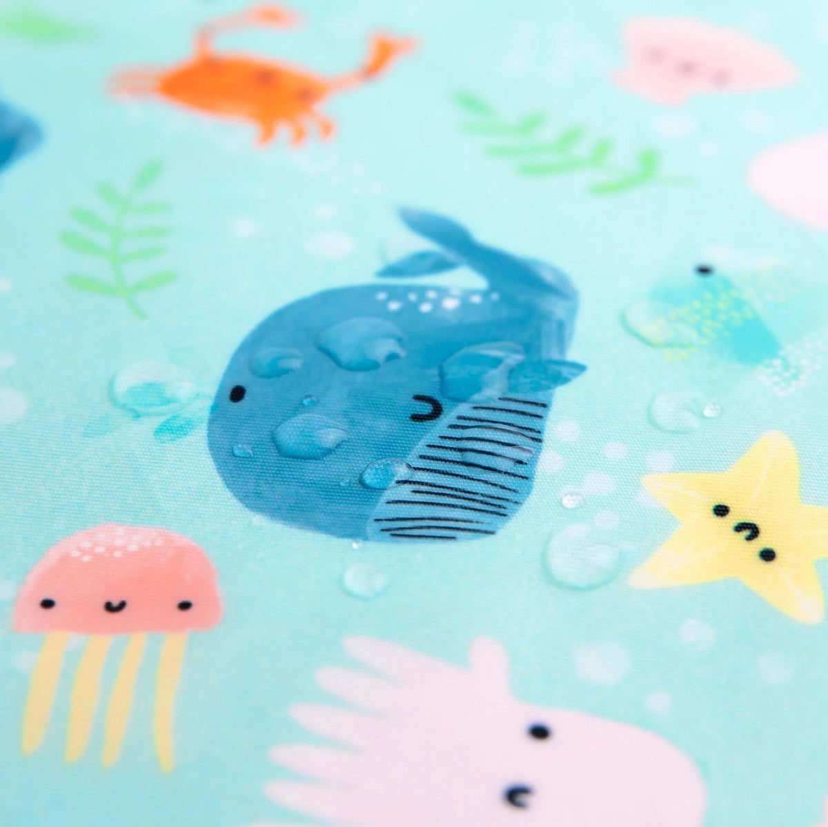 Ocean Theme Sleeved Bib For Meals At Home or On-The-Go | Bumkins