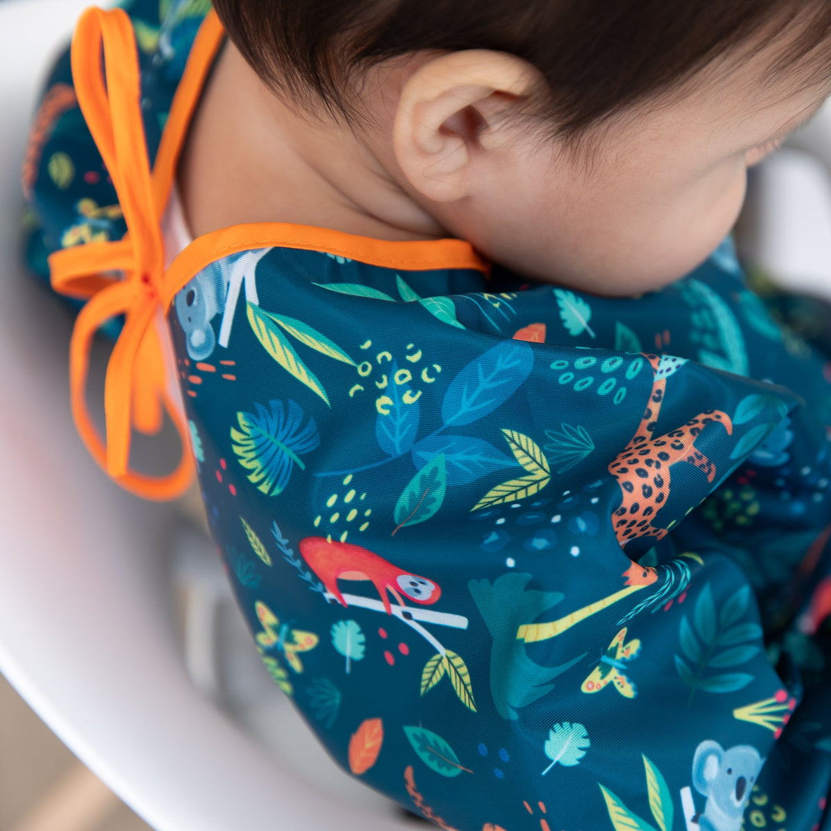 Baby Bibs with Sleeves + Cute Jungle Animals! 6 to 24 mos | Bumkins