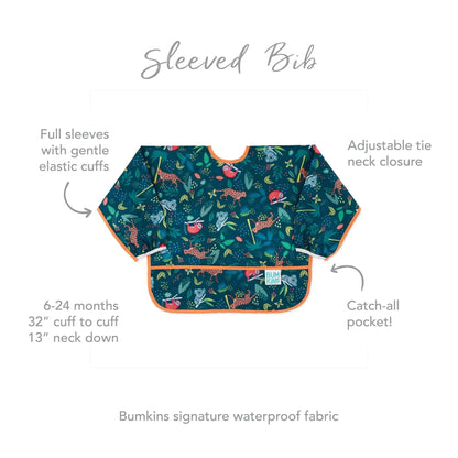Baby Bibs with Sleeves + Cute Jungle Animals! 6 to 24 mos | Bumkins