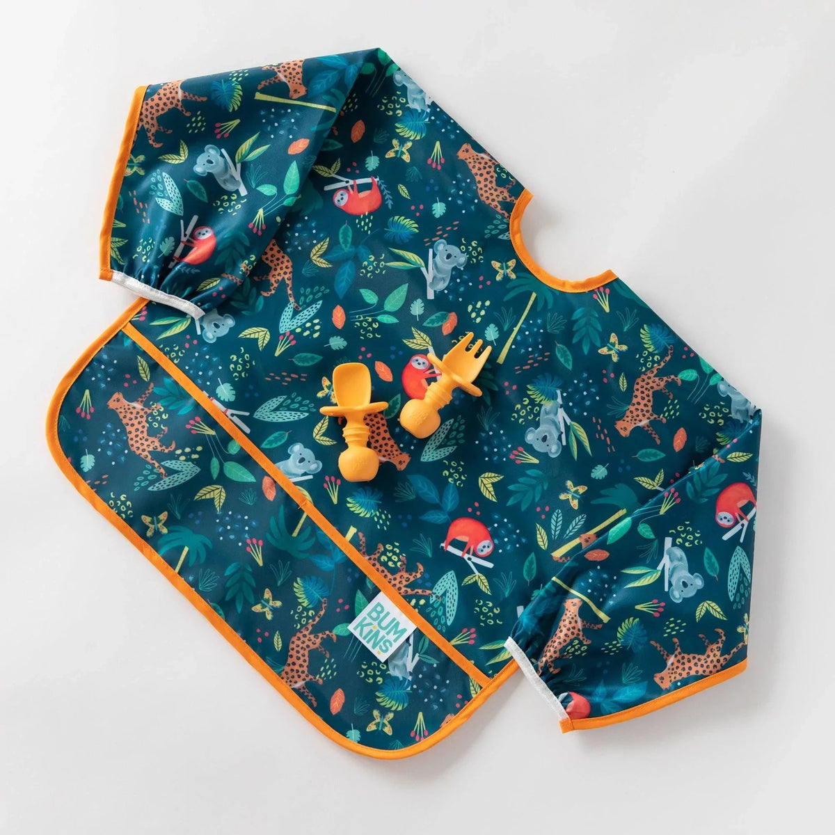 Baby Bibs with Sleeves + Cute Jungle Animals! 6 to 24 mos | Bumkins