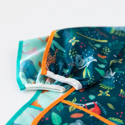 Baby Bibs with Sleeves + Cute Jungle Animals! 6 to 24 mos | Bumkins