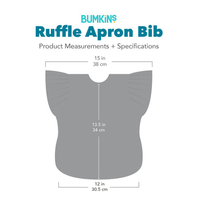 Ruffle Apron Bib: Unicorns | Waterproof, Machine Washable | Bumkins