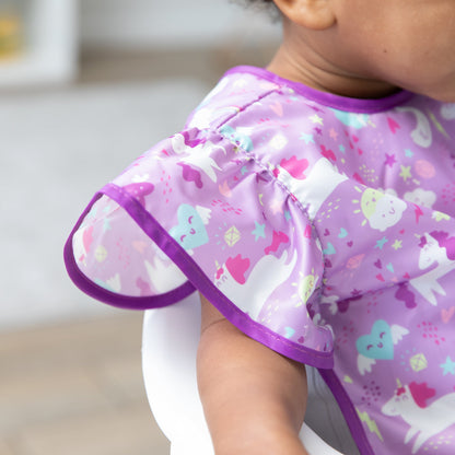 Ruffle Apron Bib: Unicorns | Waterproof, Machine Washable | Bumkins