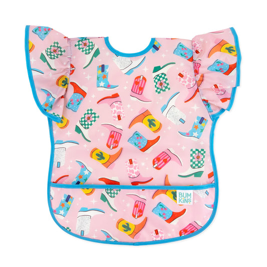 Cowgirl Boots Print Apron Bib | Stain and Odor Resistant | Bumkins