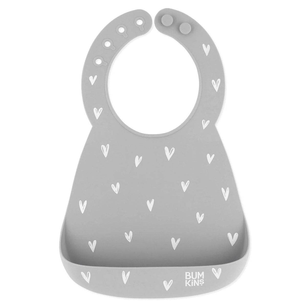 Hearts Silicone Baby Bib 6-24 mos | XOXO Collection | Bumkins