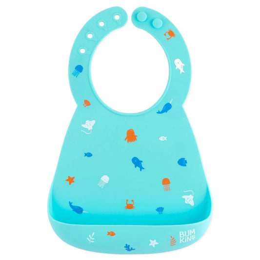 Ocean Life Silicone Bib With Food Catcher For 6-24 Mos | Bumkins