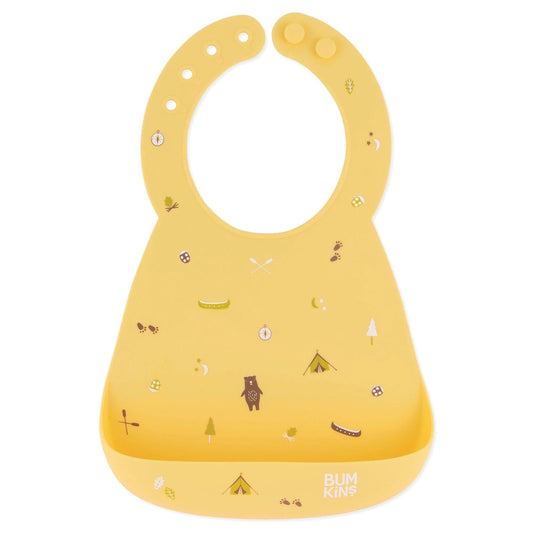 Cute Camp Gear Silicone Baby Feeding Bibs 6-24 Months | Bumkins