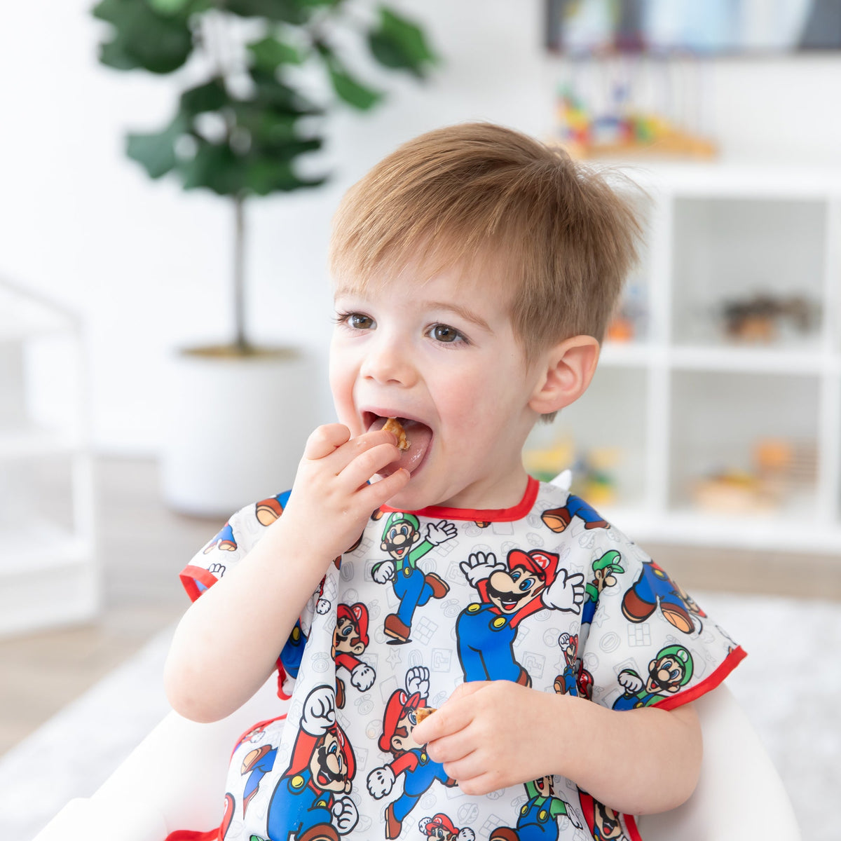 Super Mario & Luigi Short Sleeve Junior Bib for Baby & Toddler | Nintendo Baby | Bumkins