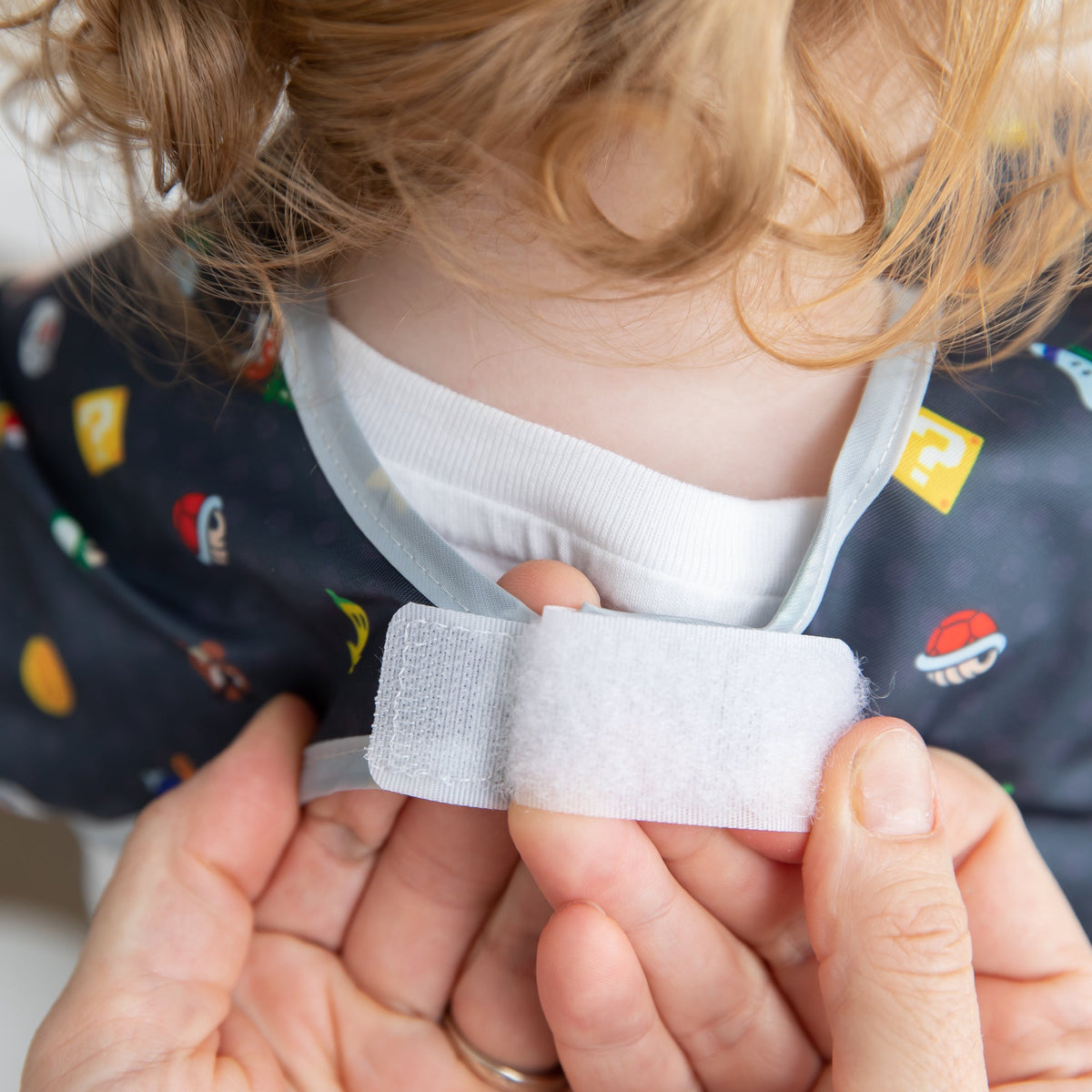 Short Sleeved Bib Ft. Waterproof Super Mario Fabric | Bumkins