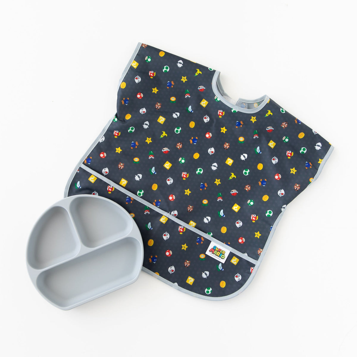 Short Sleeved Bib Ft. Waterproof Super Mario Fabric | Bumkins