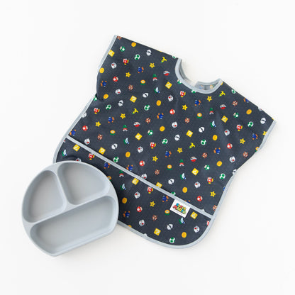 Short Sleeved Bib Ft. Waterproof Super Mario Fabric | Bumkins