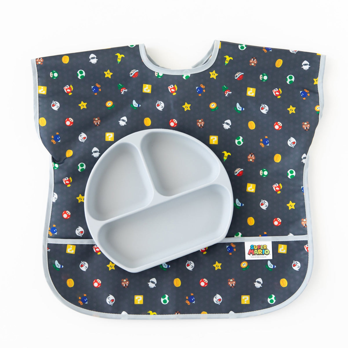 Short Sleeved Bib Ft. Waterproof Super Mario Fabric | Bumkins