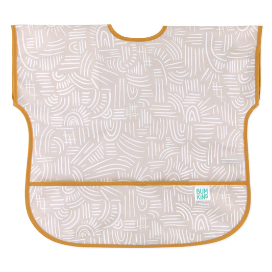 Neutral Boho Short Sleeve Junior Bib For Toddlers 1-3 yrs | Bumkins