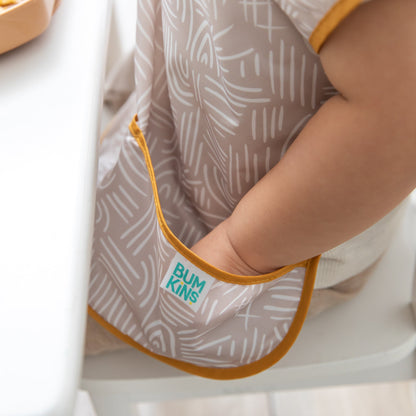 Neutral Boho Short Sleeve Junior Bib For Toddlers 1-3 yrs | Bumkins