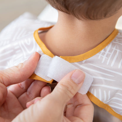 Neutral Boho Short Sleeve Junior Bib For Toddlers 1-3 yrs | Bumkins