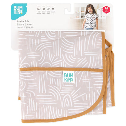 Neutral Boho Short Sleeve Junior Bib For Toddlers 1-3 yrs | Bumkins
