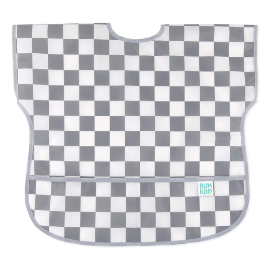 Junior Bib: Charcoal Check | Bumkins