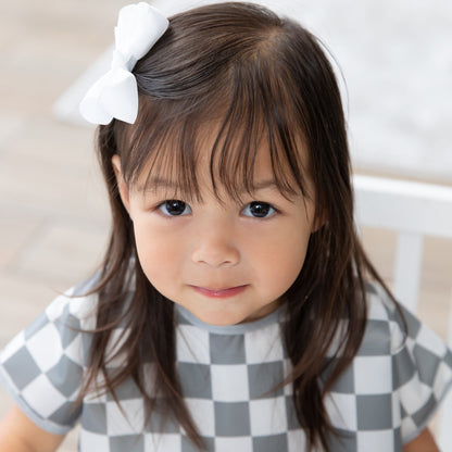Junior Bib: Charcoal Check | Bumkins